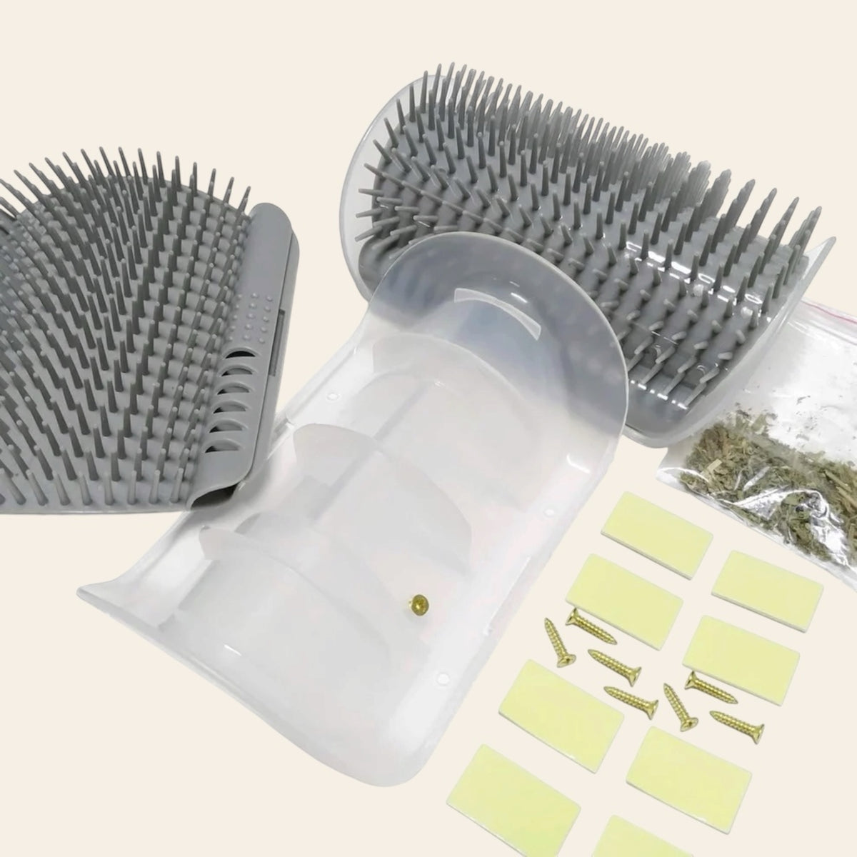 Cat Corner Self-Groomer – Wall Brush & Massager